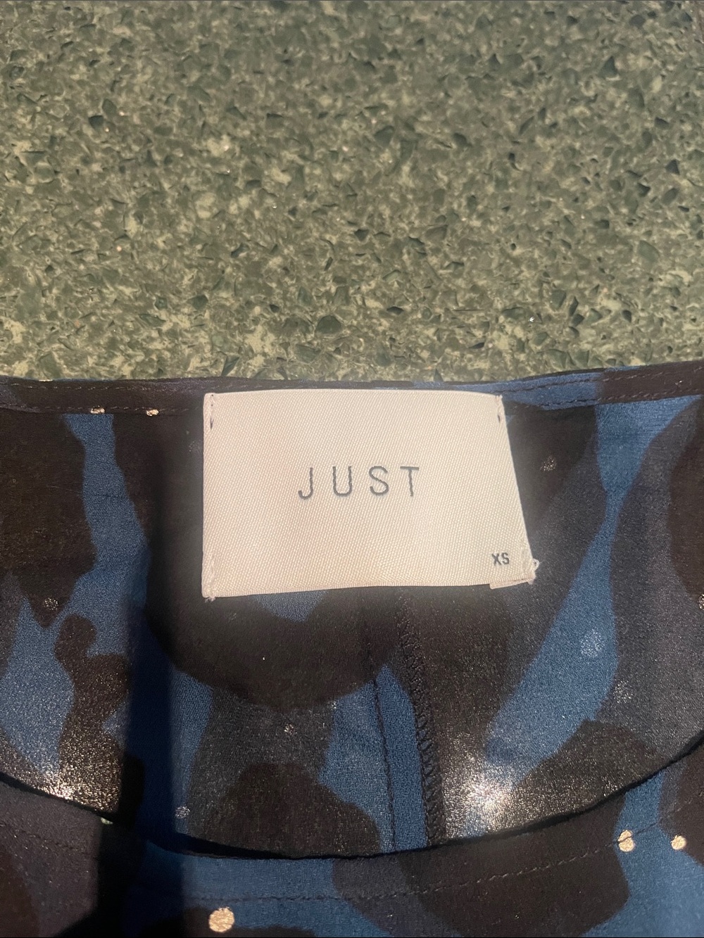 JUST Blue and Black Abstract Print Sheer Coverup/dress XS